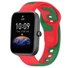 For Amazfit Bip3 20mm Double Color Silicone Watch Band(Red+Green) - 1