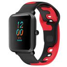 For Amazfit Bip 1S 20mm Double Color Silicone Watch Band(Black+Red) - 1