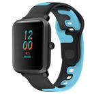 For Amazfit Bip 1S 20mm Double Color Silicone Watch Band(Black+Blue) - 1