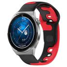 For Huawei Watch GT3 Pro 43mm 20mm Double Color Silicone Watch Band(Black+Red) - 1