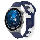 For Huawei Watch GT3 Pro 43mm 20mm Double Color Silicone Watch Band(Blue+White) - 1