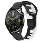 For Huawei Watch GT3 42mm 20mm Double Color Silicone Watch Band(Black+White) - 1