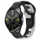 For Huawei Watch GT3 42mm 20mm Double Color Silicone Watch Band(Black+Grey) - 1