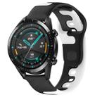 For Huawei Watch GT2 42mm 20mm Double Color Silicone Watch Band(Black+White) - 1