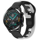 For Huawei Watch GT2 42mm 20mm Double Color Silicone Watch Band(Black+Grey) - 1