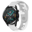 For Huawei Watch GT2 42mm 20mm Double Color Silicone Watch Band(Grey+White) - 1