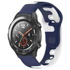 For Huawei Watch 2 20mm Double Color Silicone Watch Band(Blue+White) - 1