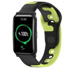 For Honor Watch ES 20mm Double Color Silicone Watch Band(Black+Green) - 1
