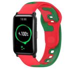 For Honor Watch ES 20mm Double Color Silicone Watch Band(Red+Green) - 1