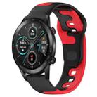 For Honor MagicWatch2 42mm 20mm Double Color Silicone Watch Band(Black+Red) - 1