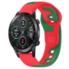 For Honor MagicWatch2 42mm 20mm Double Color Silicone Watch Band(Red+Green) - 1