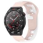 For Huawei Watch GT3 SE 22mm Double Color Silicone Watch Band(Pink+White) - 1