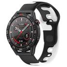 For Huawei Watch GT3 SE 22mm Double Color Silicone Watch Band(Black+White) - 1