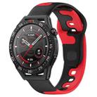 For Huawei Watch GT3 SE 22mm Double Color Silicone Watch Band(Black+Red) - 1