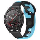 For Huawei Watch GT3 SE 22mm Double Color Silicone Watch Band(Black+Blue) - 1