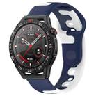 For Huawei Watch GT3 SE 22mm Double Color Silicone Watch Band(Blue+White) - 1