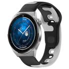 For Huawei Watch GT3 Pro 46mm 22mm Double Color Silicone Watch Band(Black+Grey) - 1