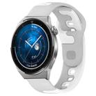 For Huawei Watch GT3 Pro 46mm 22mm Double Color Silicone Watch Band(Grey+White) - 1