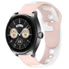 For Huawei Watch Buds 22mm Double Color Silicone Watch Band(Pink+White) - 1