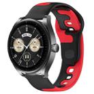 For Huawei Watch Buds 22mm Double Color Silicone Watch Band(Black+Red) - 1