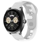 For Huawei Watch Buds 22mm Double Color Silicone Watch Band(Grey+White) - 1