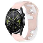 For Huawei Watch GT3 46mm 22mm Double Color Silicone Watch Band(Pink+White) - 1