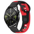 For Huawei Watch GT3 46mm 22mm Double Color Silicone Watch Band(Black+Red) - 1