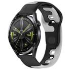 For Huawei Watch GT3 46mm 22mm Double Color Silicone Watch Band(Black+Grey) - 1