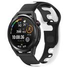 For Huawei Watch GT Runner 22mm Double Color Silicone Watch Band(Black+White) - 1