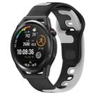 For Huawei Watch GT Runner 22mm Double Color Silicone Watch Band(Black+Grey) - 1