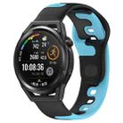 For Huawei Watch GT Runner 22mm Double Color Silicone Watch Band(Black+Blue) - 1