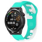 For Huawei Watch GT Runner 22mm Double Color Silicone Watch Band(Cyan+White) - 1