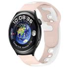 For Huawei Watch 4 22mm Double Color Silicone Watch Band(Pink+White) - 1