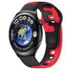 For Huawei Watch 4 22mm Double Color Silicone Watch Band(Black+Red) - 1