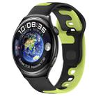 For Huawei Watch 4 22mm Double Color Silicone Watch Band(Black+Green) - 1