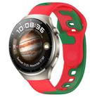 For Huawei Watch 4 Pro 22mm Double Color Silicone Watch Band(Red+Green) - 1