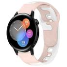 For Huawei Watch 3 22mm Double Color Silicone Watch Band(Pink+White) - 1