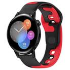 For Huawei Watch 3 22mm Double Color Silicone Watch Band(Black+Red) - 1