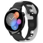 For Huawei Watch 3 22mm Double Color Silicone Watch Band(Black+Grey) - 1