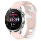 For Huawei Watch 3 Pro 22mm Double Color Silicone Watch Band(Pink+White) - 1