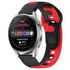 For Huawei Watch 3 Pro 22mm Double Color Silicone Watch Band(Black+Red) - 1