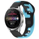 For Huawei Watch 3 Pro 22mm Double Color Silicone Watch Band(Black+Blue) - 1