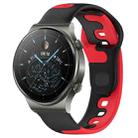 For Huawei GT2 Pro 22mm Double Color Silicone Watch Band(Black+Red) - 1