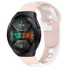 For Huawei Watch GT 2E 22mm Double Color Silicone Watch Band(Pink+White) - 1