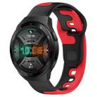 For Huawei Watch GT 2E 22mm Double Color Silicone Watch Band(Black+Red) - 1