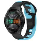 For Huawei Watch GT 2E 22mm Double Color Silicone Watch Band(Black+Blue) - 1