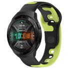 For Huawei Watch GT 2E 22mm Double Color Silicone Watch Band(Black+Green) - 1