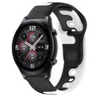 For Honor Watch GS 3 22mm Double Color Silicone Watch Band(Black+White) - 1