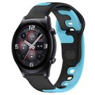 For Honor Watch GS 3 22mm Double Color Silicone Watch Band(Black+Blue) - 1