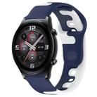 For Honor Watch GS 3 22mm Double Color Silicone Watch Band(Blue+White) - 1